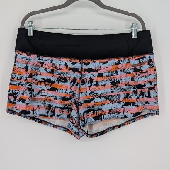 Lululemon Speed Up Shorts 2.5" Inversion Multi | Size 10 | Pink Orange Black - Picture 7 of 15